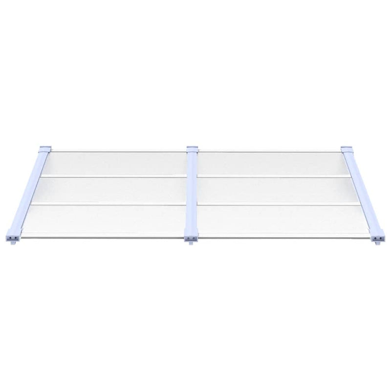 Toldo para puerta vidaXL de policarbonato 152,5x90 cm Gris y transparente - Image 7 of 15