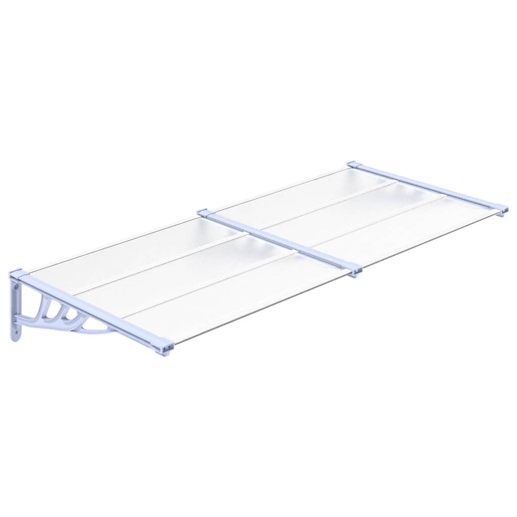 vidaXL Door Canopy, Polycarbonate and Aluminum, 122x90 cm, Grey and Transparent - Image 8 of 20