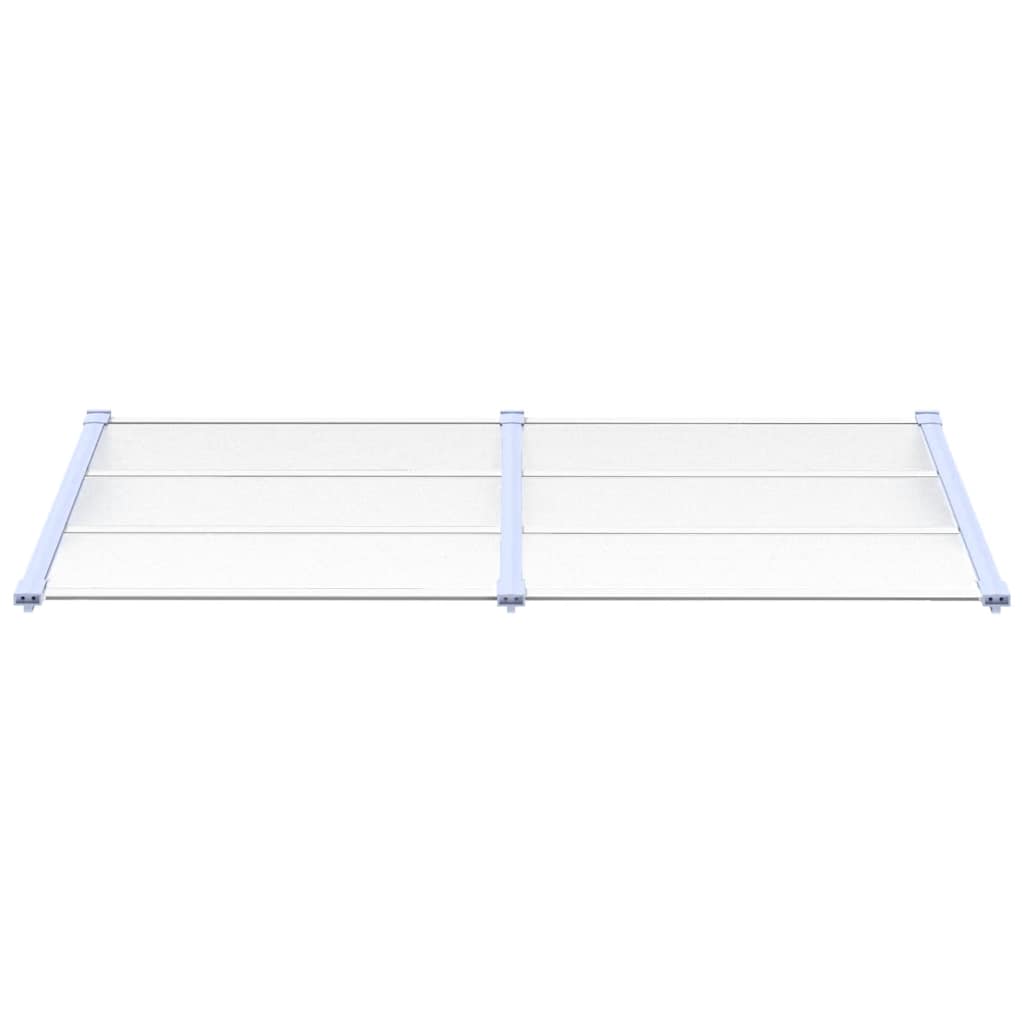 vidaXL Marquesina para Puerta de Policarbonato y Aluminio 239x90 cm Gris y Transparente - Image 7 of 15