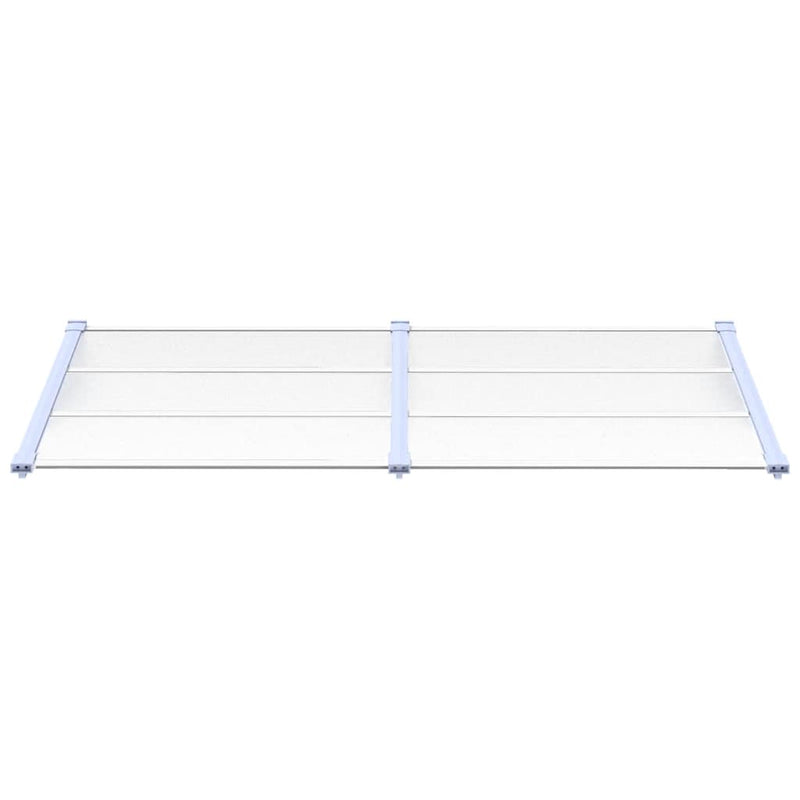 vidaXL Tettoia per Porta Grigio e Trasparente 199x90 cm Policarbonato - Image 3 of 5