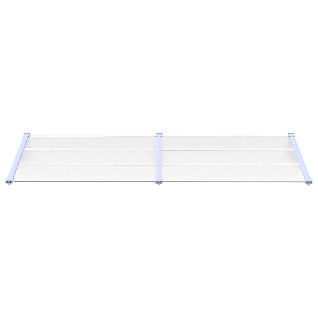 vidaXL Door Canopy, Polycarbonate and Aluminum, 122x90 cm, Grey and Transparent - Image 12 of 20