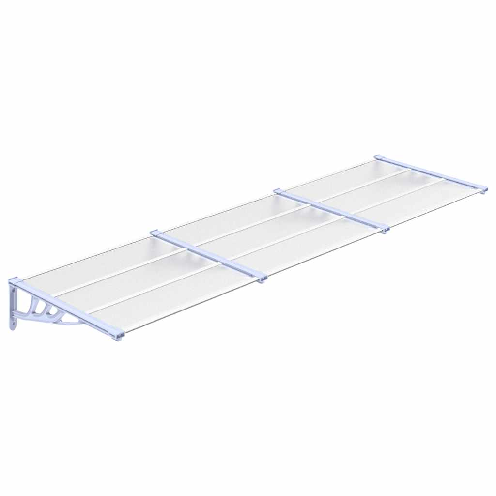 Toldo para puerta vidaXL de policarbonato 152,5x90 cm Gris y transparente - Image 4 of 15