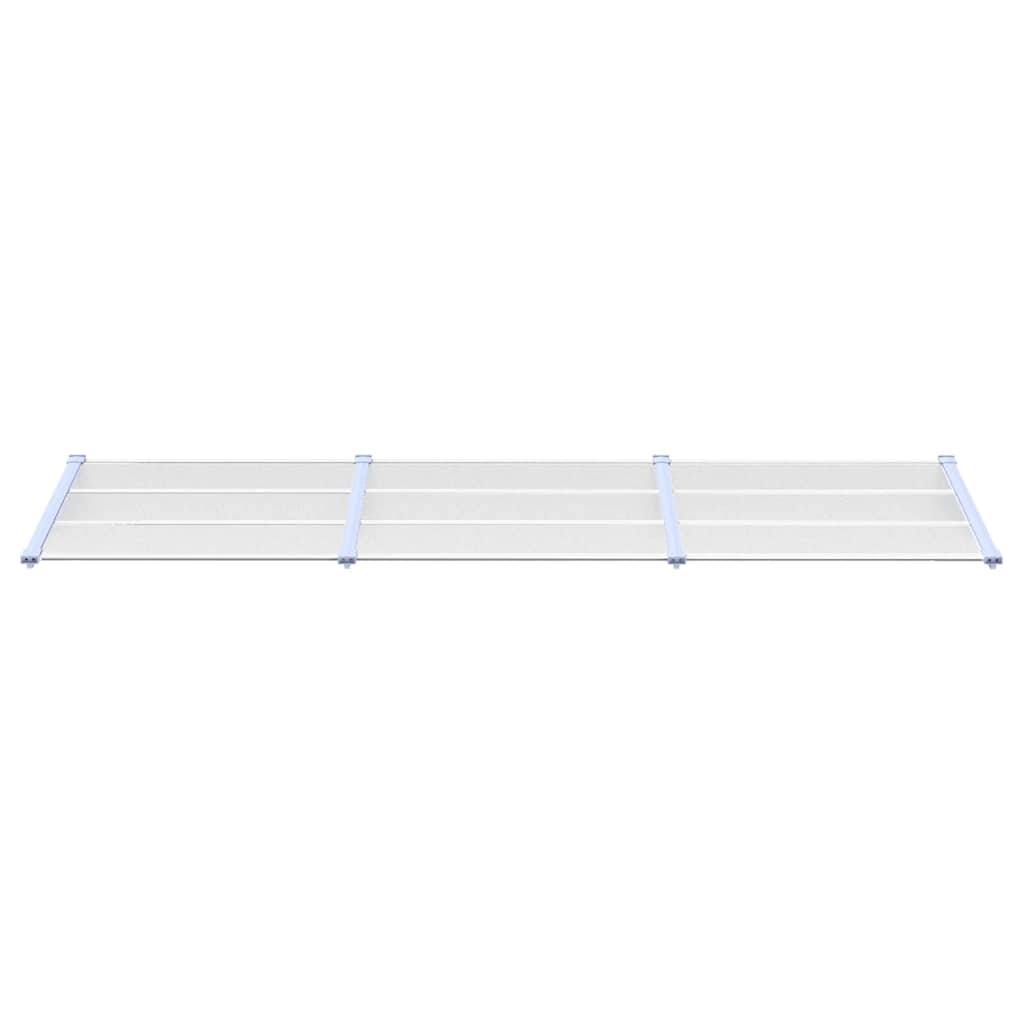 vidaXL Door Awning Polycarbonate 297.5x90x27.5 cm Grey and Transparent - Image 3 of 5