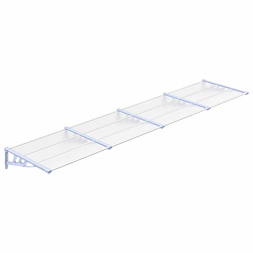 vidaXL Marquesina para Puerta de Policarbonato y Aluminio 239x90 cm Gris y Transparente - Image 5 of 15