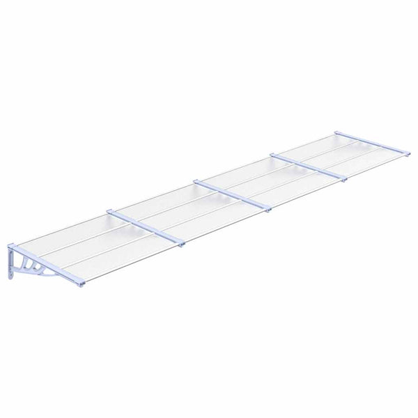 Tettoia per Porta Grigio e Trasparente 396x90 cm Policarbonato - immagine 2 | SolPatio
