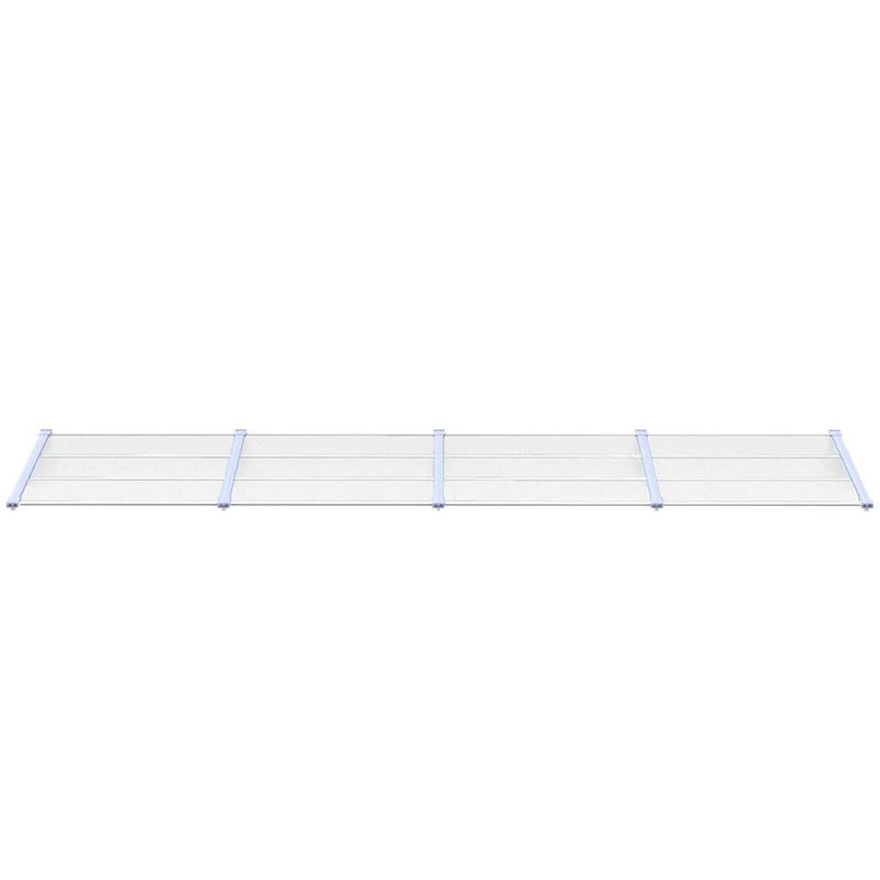 vidaXL Tettoia per Porta Grigio e Trasparente 396x90 cm Policarbonato - Image 3 of 5
