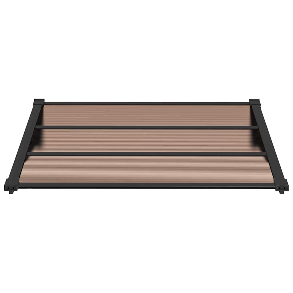 Toldo para puerta vidaXL de policarbonato y aluminio 122x90 cm, negro - Image 6 of 10