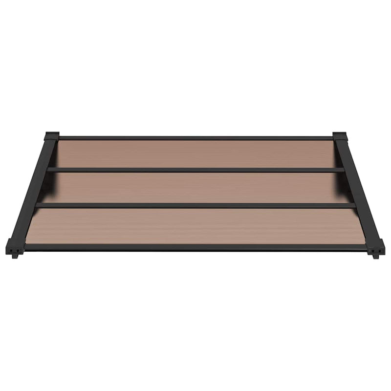 Toldo para puerta vidaXL de policarbonato y aluminio 122x90 cm, negro - Image 6 of 10