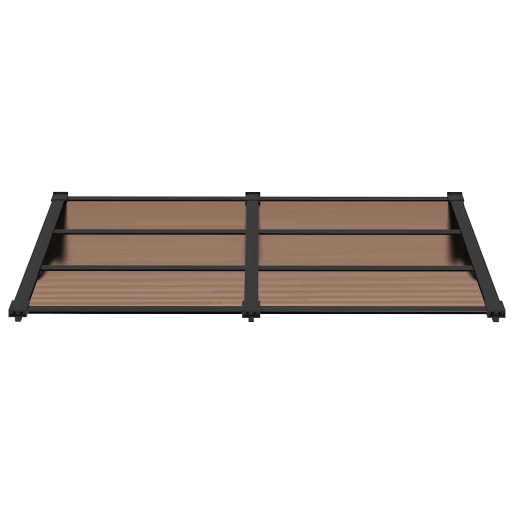 vidaXL Polycarbonate Door Awning, 152.5x90 cm, Black - Image 9 of 15