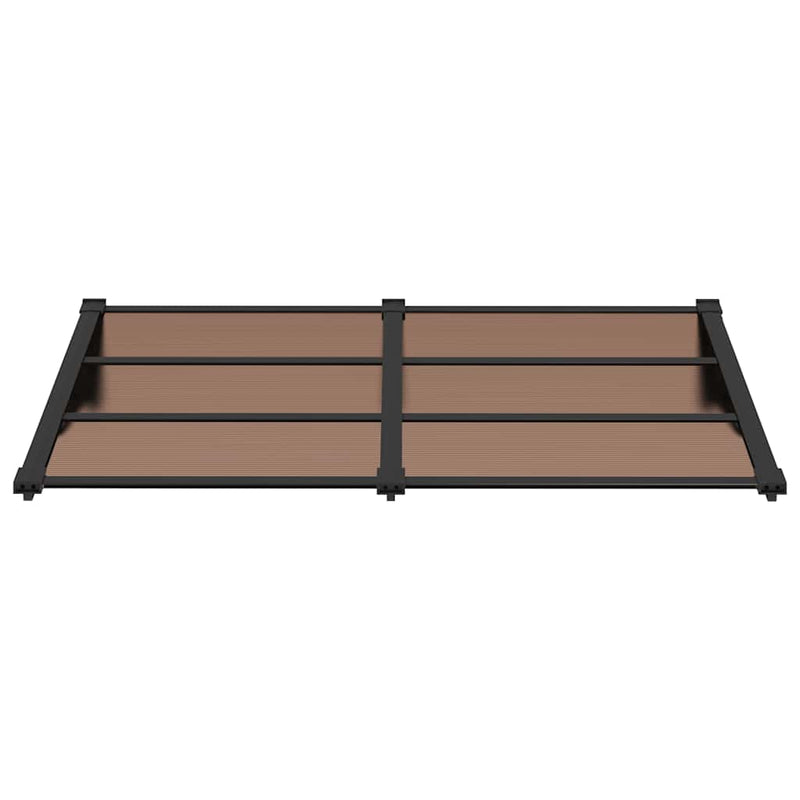 vidaXL Polycarbonate Door Awning, 152.5x90 cm, Black - Image 9 of 15