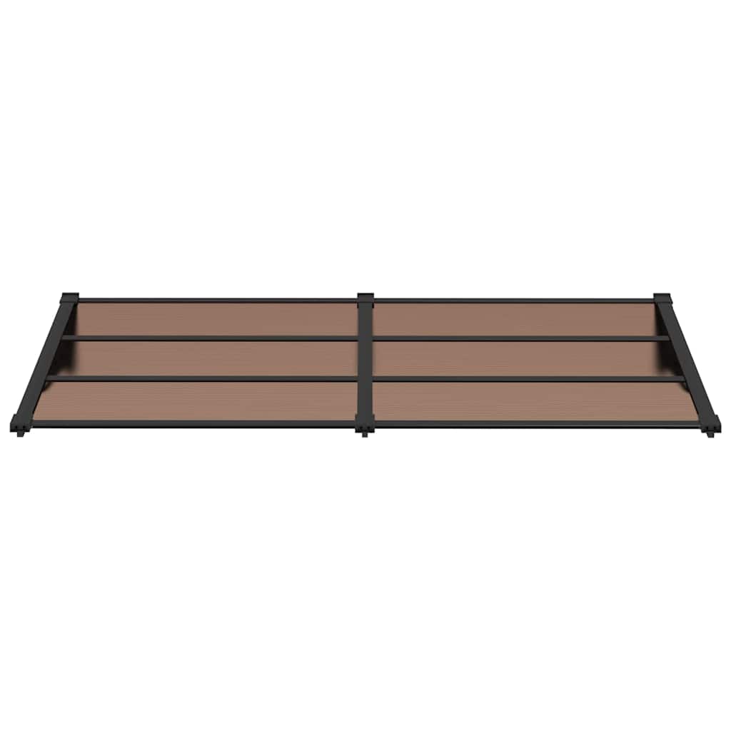 Toldo para puerta vidaXL de policarbonato y aluminio 122x90 cm, negro - Image 5 of 10