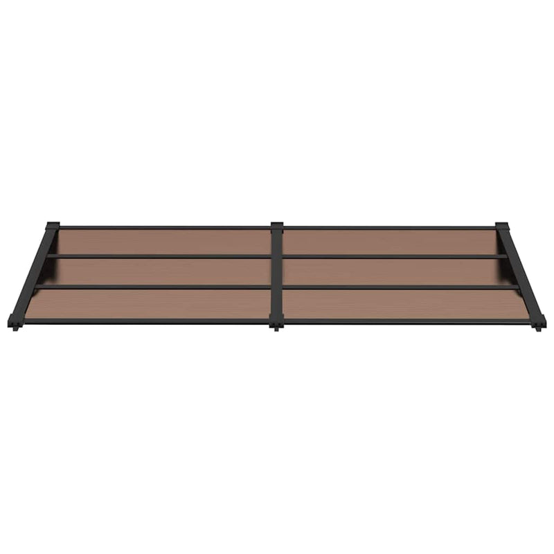 Toldo para puerta vidaXL de policarbonato y aluminio 122x90 cm, negro - Image 5 of 10