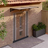 Toldo para puerta vidaXL de policarbonato y aluminio 122x90 cm, negro - Image 2 of 10
