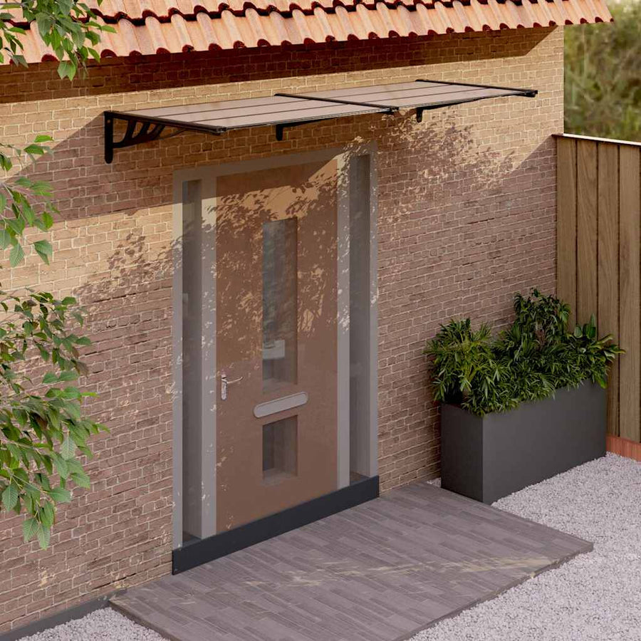Tettoia per Porta in Policarbonato 239x90 cm Nera - immagine 1 | SolPatio