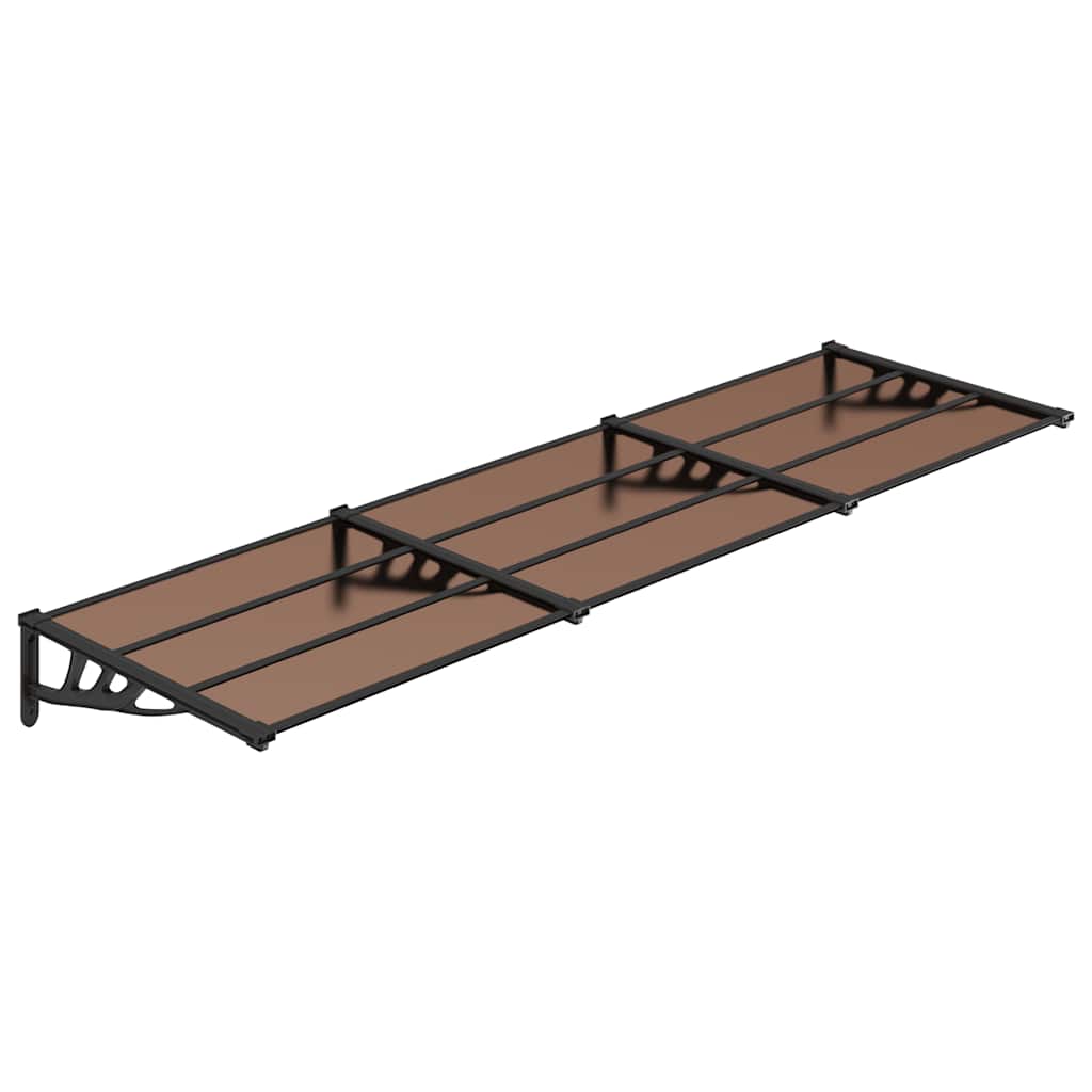 vidaXL Polycarbonate Door Awning, 152.5x90 cm, Black - Image 6 of 15
