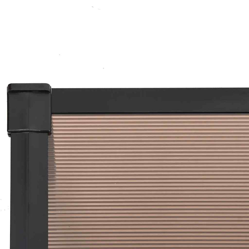 vidaXL Polycarbonate Door Awning, 152.5x90 cm, Black - Image 11 of 15