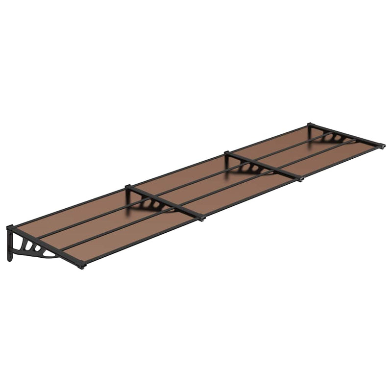 vidaXL Polycarbonate Door Awning, 152.5x90 cm, Black - Image 5 of 15