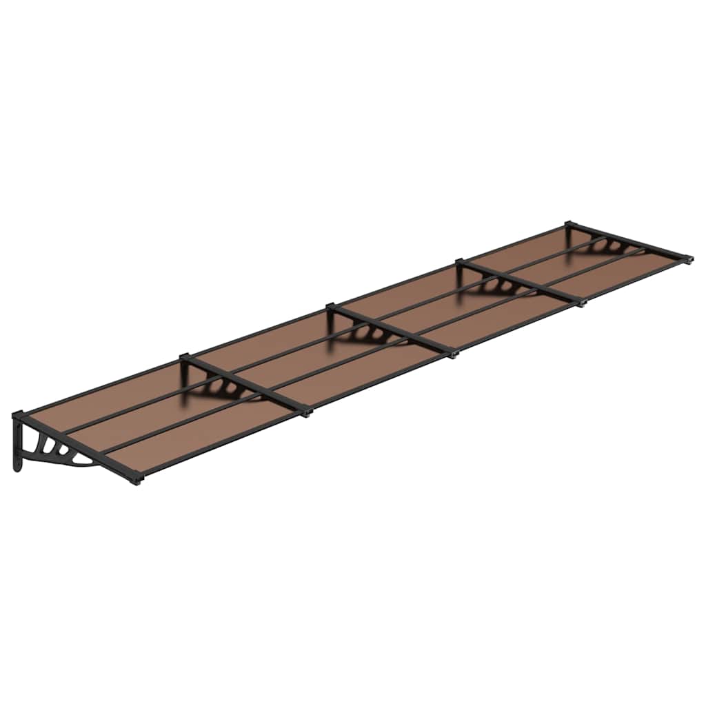 vidaXL Door Canopy, Polycarbonate and Aluminum, 396x90 cm, Black - Image 2 of 5