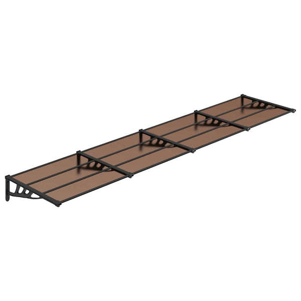 Tettoia per Porta in Policarbonato e Alluminio 396x90 cm Nera - immagine 2 | SolPatio