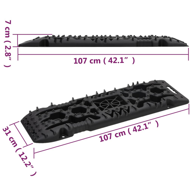 vidaXL Tavole di Trazione 2 pz Nere 107x31x7 cm Nylon - Image 7 of 7