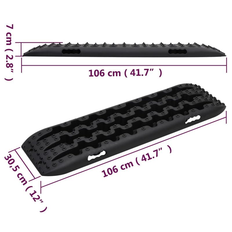 vidaXL Tavole di Trazione 2 pz Nere 106x30,5x7 cm Nylon - Image 6 of 6