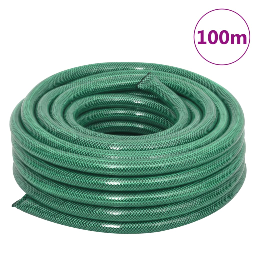 vidaXL Set Tubo da Giardino con Raccordi Verde 0,75" 100 m in PVC - Image 9 of 11