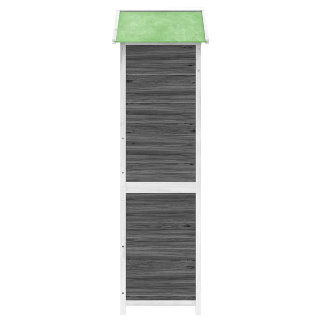 vidaXL Cobertizo de Jardín Madera Maciza de Pino 120x53,5x170 cm Gris - Image 5 of 8
