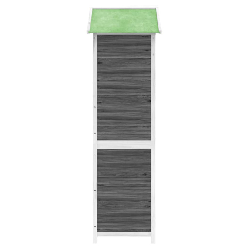 vidaXL Cobertizo de Jardín Madera Maciza de Pino 120x53,5x170 cm Gris - Image 5 of 8