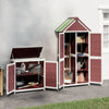 vidaXL Set of 2 Solid Pine Wood Garden Tool Sheds, Mocha - Image 3 of 12