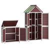 vidaXL Set of 2 Solid Pine Wood Garden Tool Sheds, Mocha - Image 7 of 12
