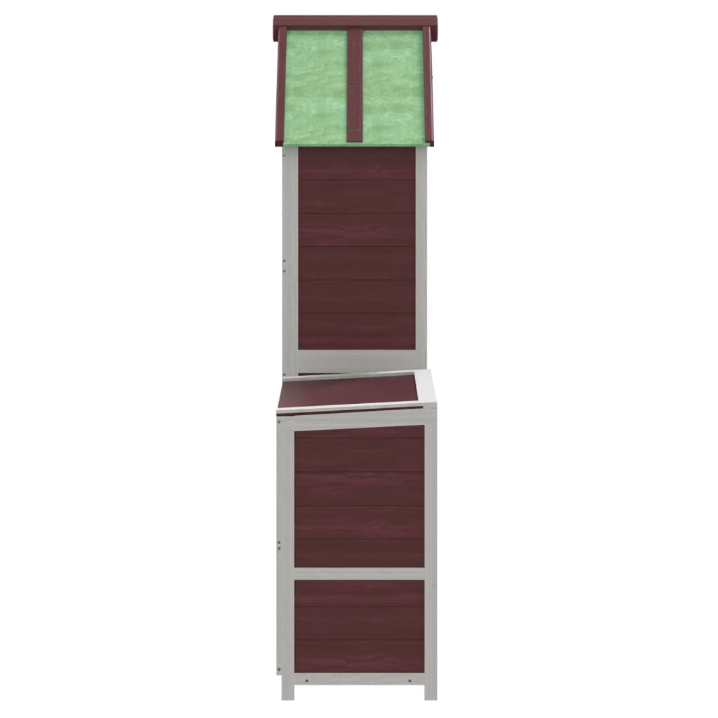 vidaXL Set of 2 Solid Pine Wood Garden Tool Sheds, Mocha - Image 8 of 12