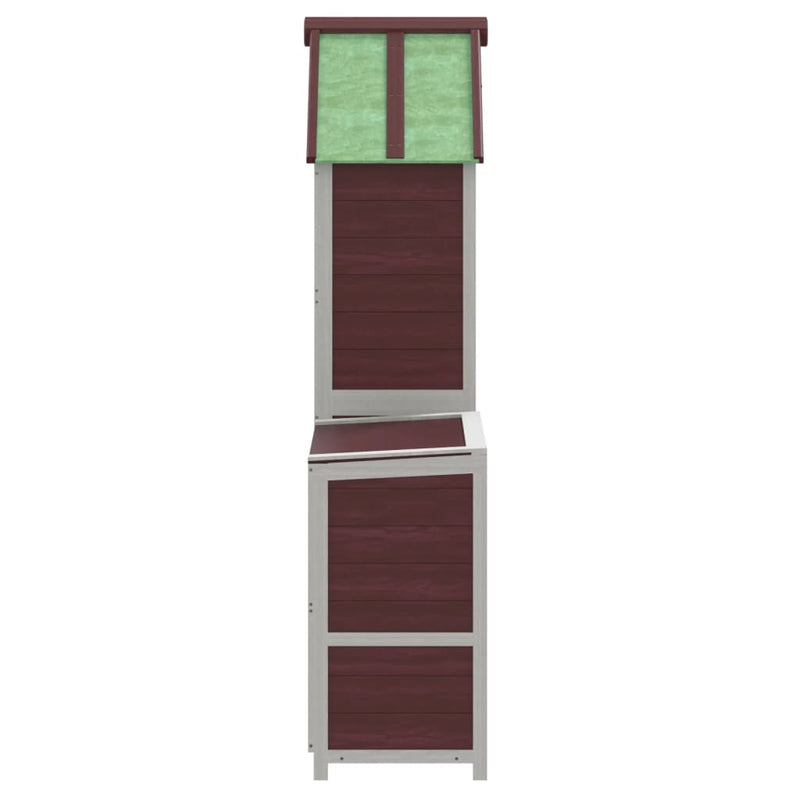 vidaXL Set of 2 Solid Pine Wood Garden Tool Sheds, Mocha - Image 8 of 12