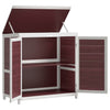 vidaXL Set of 2 Solid Pine Wood Garden Tool Sheds, Mocha - Image 10 of 12