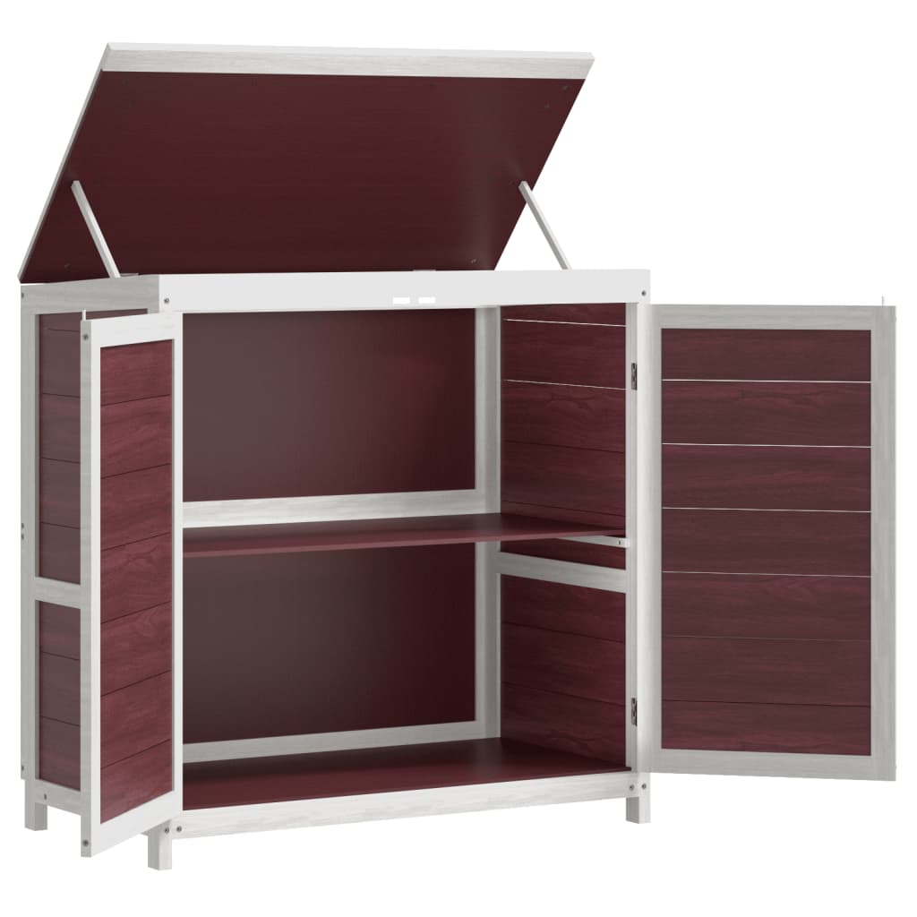 vidaXL Set of 2 Solid Pine Wood Garden Tool Sheds, Mocha - Image 10 of 12