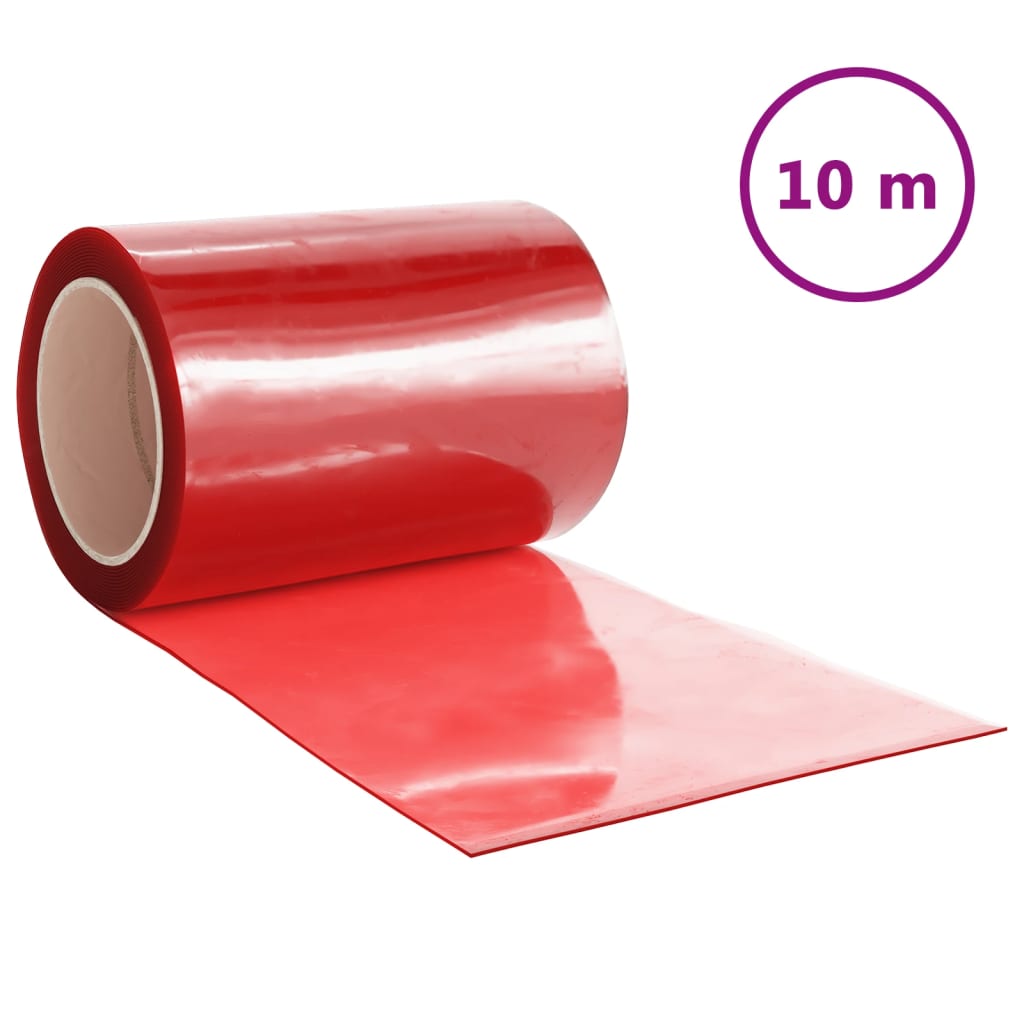 vidaXL PVC Door Strip Curtain, Red, 300 mm x 2.6 mm, 10 m Roll - Image 4 of 12
