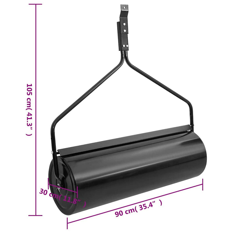 vidaXL Rullo da Giardino a Spinta Nero 63 L Ferro - Image 4 of 4