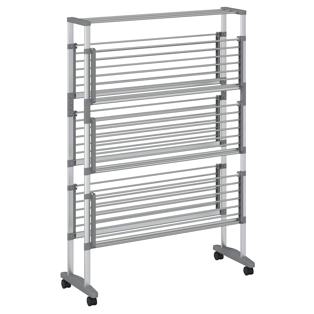 vidaXL Stendibiancheria con Ruote 89x64x129 cm in Alluminio - Image 3 of 7