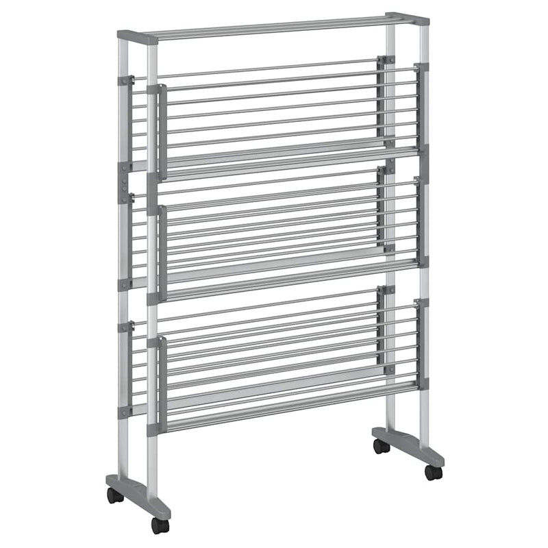 vidaXL Stendibiancheria con Ruote 89x64x129 cm in Alluminio - Image 3 of 7