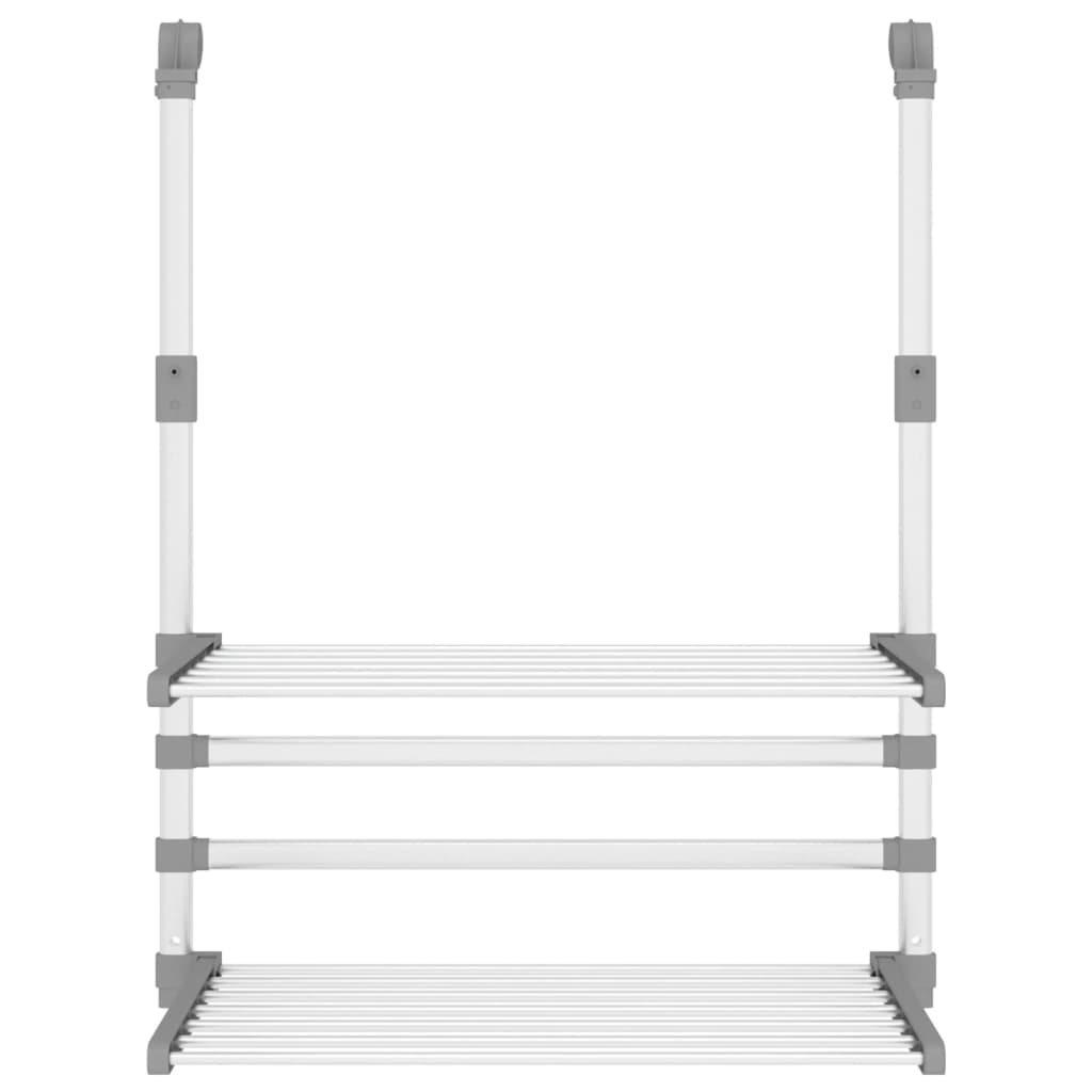 vidaXL Stendino da Balcone in Alluminio Pieghevole 54x25x42 cm Argento - Image 3 of 7