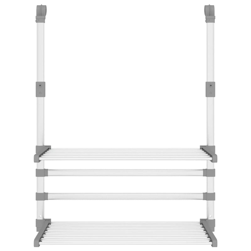 vidaXL Stendino da Balcone in Alluminio Pieghevole 54x25x42 cm Argento - Image 3 of 7