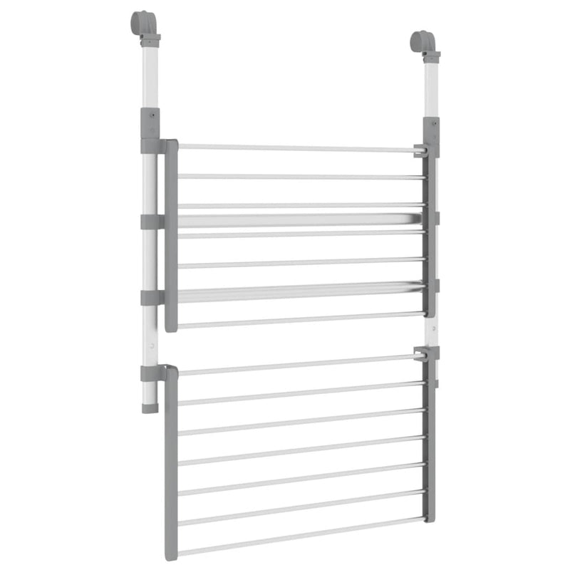 vidaXL Stendino da Balcone in Alluminio Pieghevole 54x25x42 cm Argento - Image 5 of 7