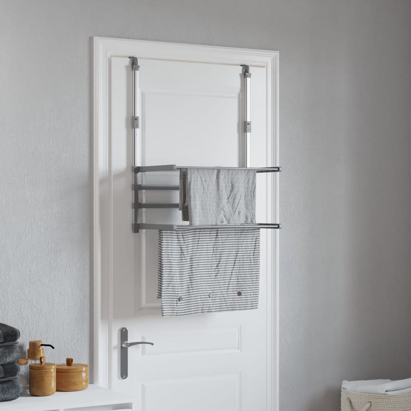 vidaXL Stendino da Balcone in Alluminio Pieghevole 54x25x42 cm Argento - Image 1 of 7