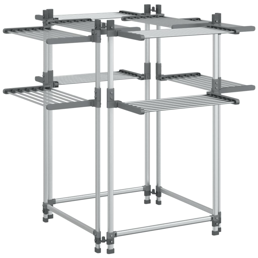 vidaXL Stendibiancheria in Alluminio 107x107x120 cm Argento - Image 2 of 7