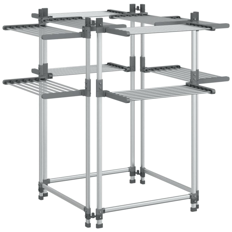 vidaXL Stendibiancheria in Alluminio 107x107x120 cm Argento - Image 2 of 7