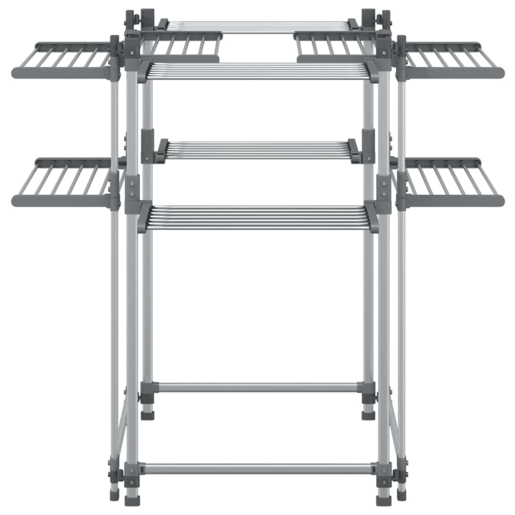 vidaXL Stendibiancheria in Alluminio 107x107x120 cm Argento - Image 3 of 7