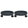 Set 2 Carrelli per Piante in Polietilene Ø 34 cm Grigio, Portata 35 kg - immagine 2 | SolPatio - Image 2 of 8