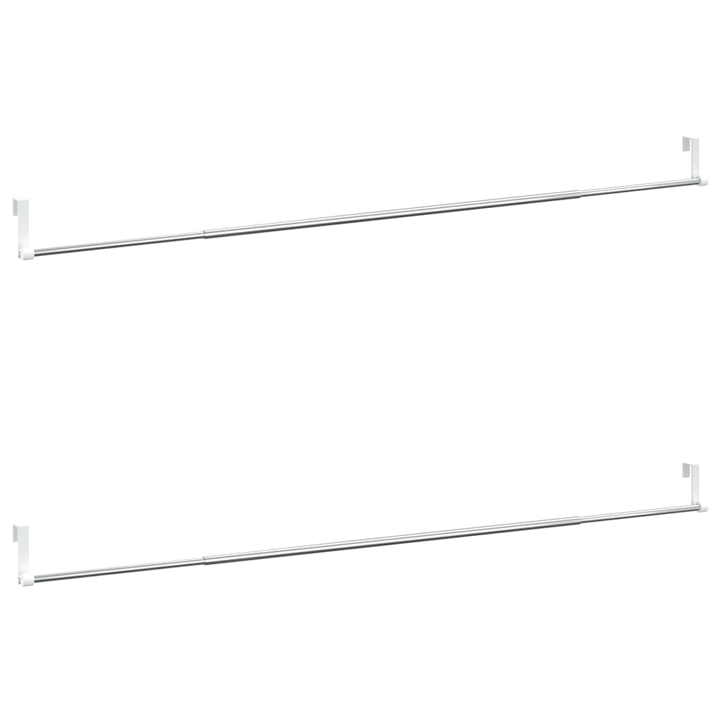 Binari per Tende Telescopici, Set da 2 pz Bianco e Argento in Alluminio (90-135 cm) - Image 2 of 6