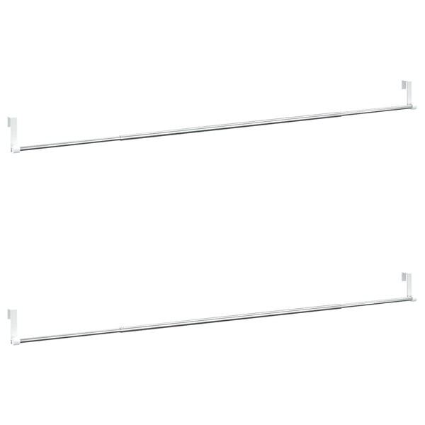 Binari per Tende Telescopici, Set da 2 pz Bianco e Argento in Alluminio (90-135 cm) - immagine 2 | SolPatio