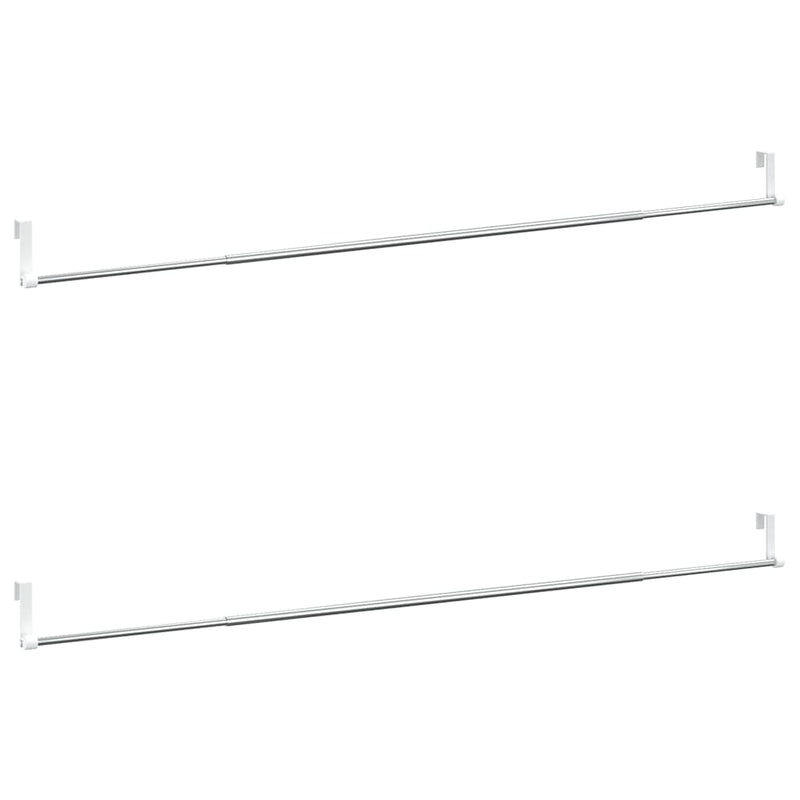 Binari per Tende Telescopici, Set da 2 pz Bianco e Argento in Alluminio (90-135 cm) - Image 2 of 6
