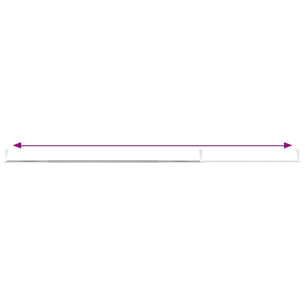 Binari per Tende Telescopici, Set da 2 pz Bianco e Argento in Alluminio (90-135 cm) - Image 5 of 6
